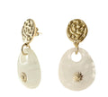 Boucles d’oreilles résine blanche marbré et soleil