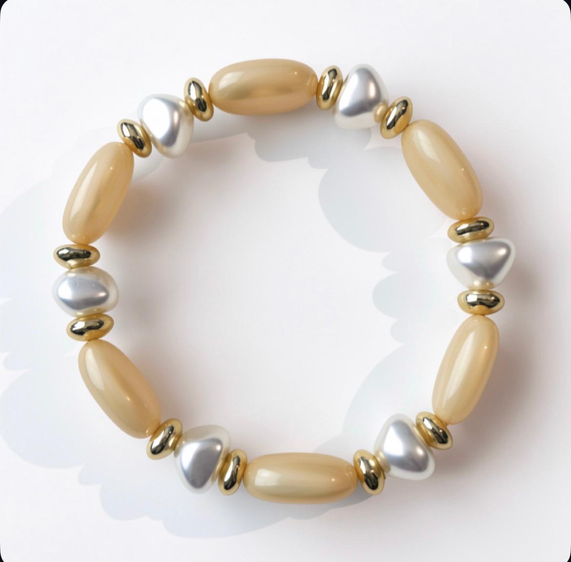 Bracelet perles - Champagne