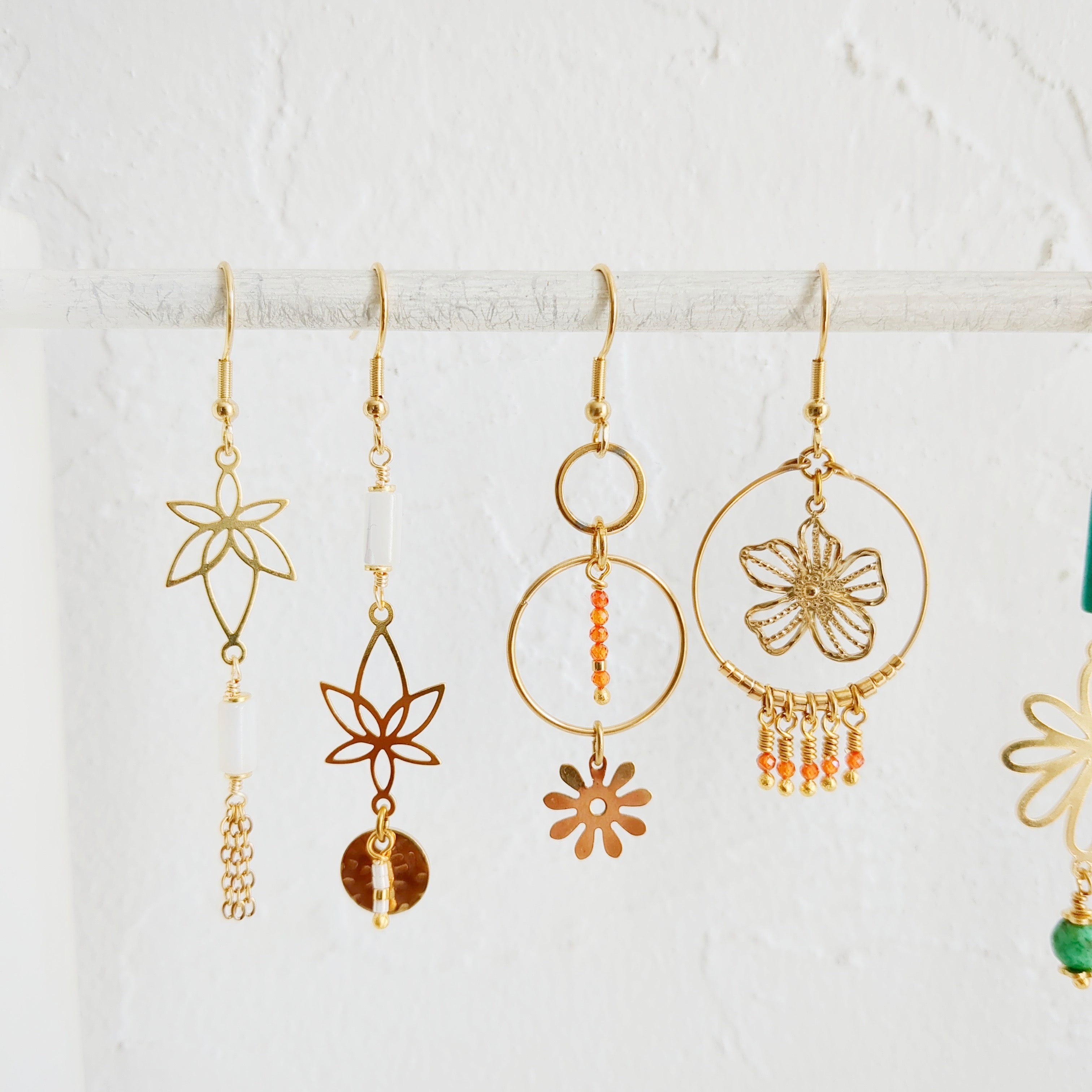 Boucles d’oreilles dépareillées asymétriques - ENORA