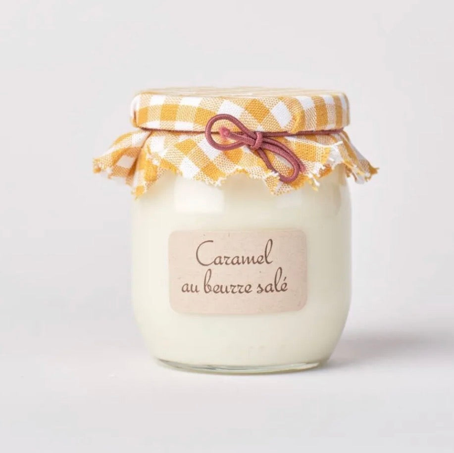 Bougie parfumée - caramel au beurre salé - pot de yaourt 100g