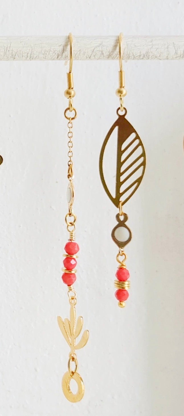 Boucles d’oreilles dépareillées asymétriques - ENORA