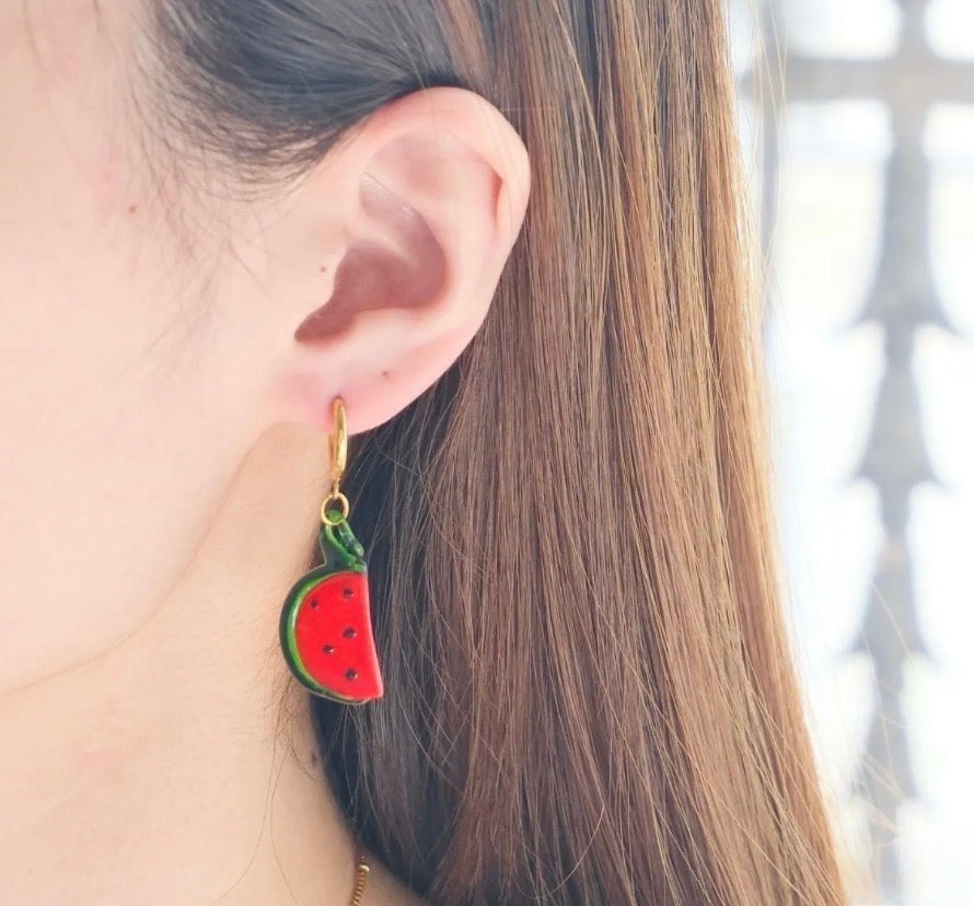 Boucles d’oreilles pastèques