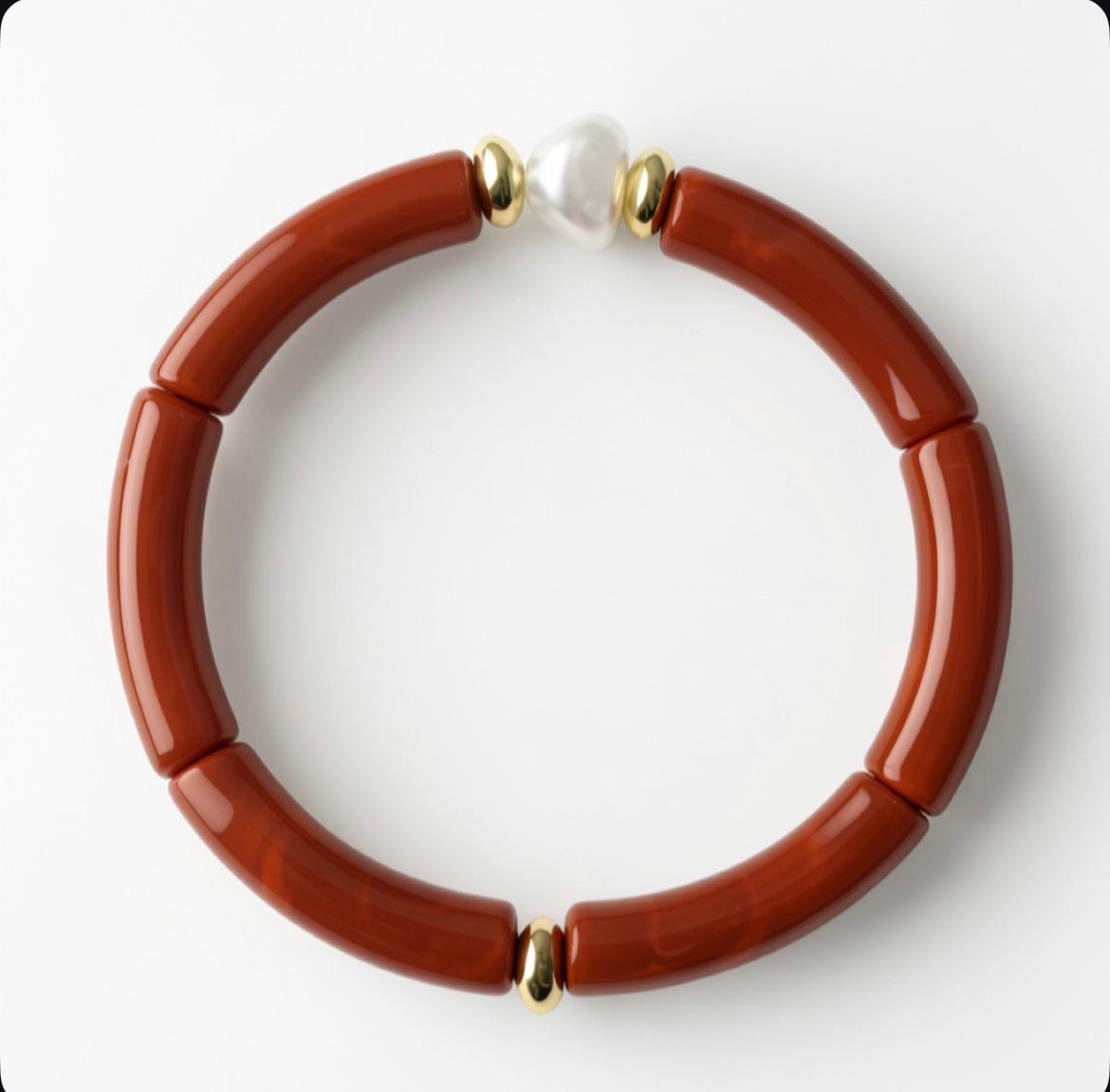 Bracelet perles - rouge