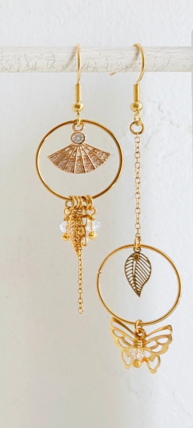 Boucles d’oreilles dépareillées asymétriques - ENORA