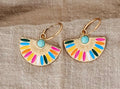 Boucles d’oreilles éventail multicolore