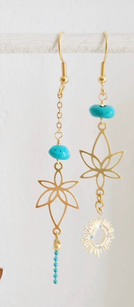 Boucles d’oreilles dépareillées asymétriques - ENORA