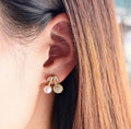 Boucles d’oreilles cerises strass et perle