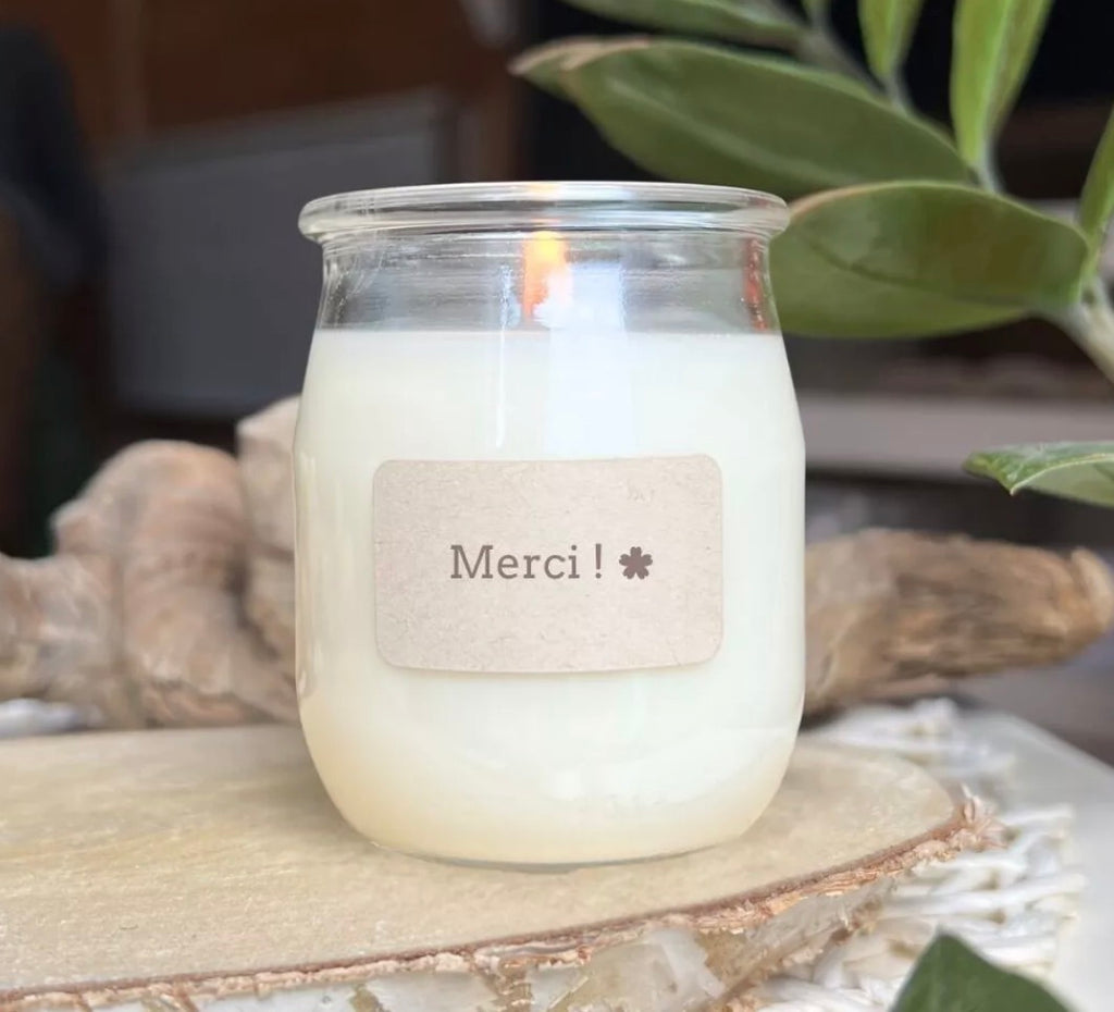 Bougie parfumée à message - Merci