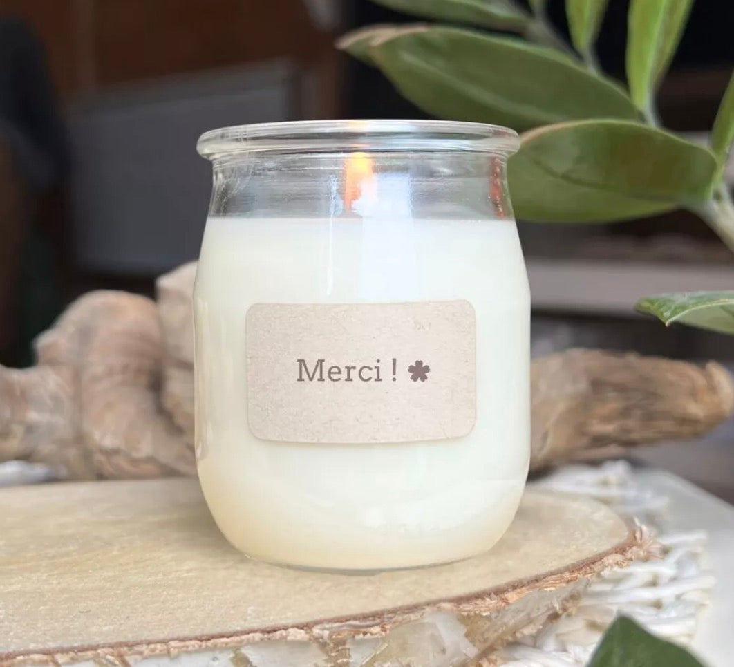 Bougie parfumée à message - Merci