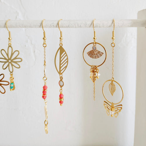 Boucles d’oreilles dépareillées asymétriques - ENORA
