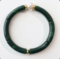 Bracelet perles - vert marbré