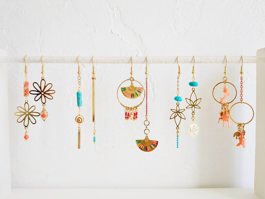 Boucles d’oreilles dépareillées asymétriques - ENORA