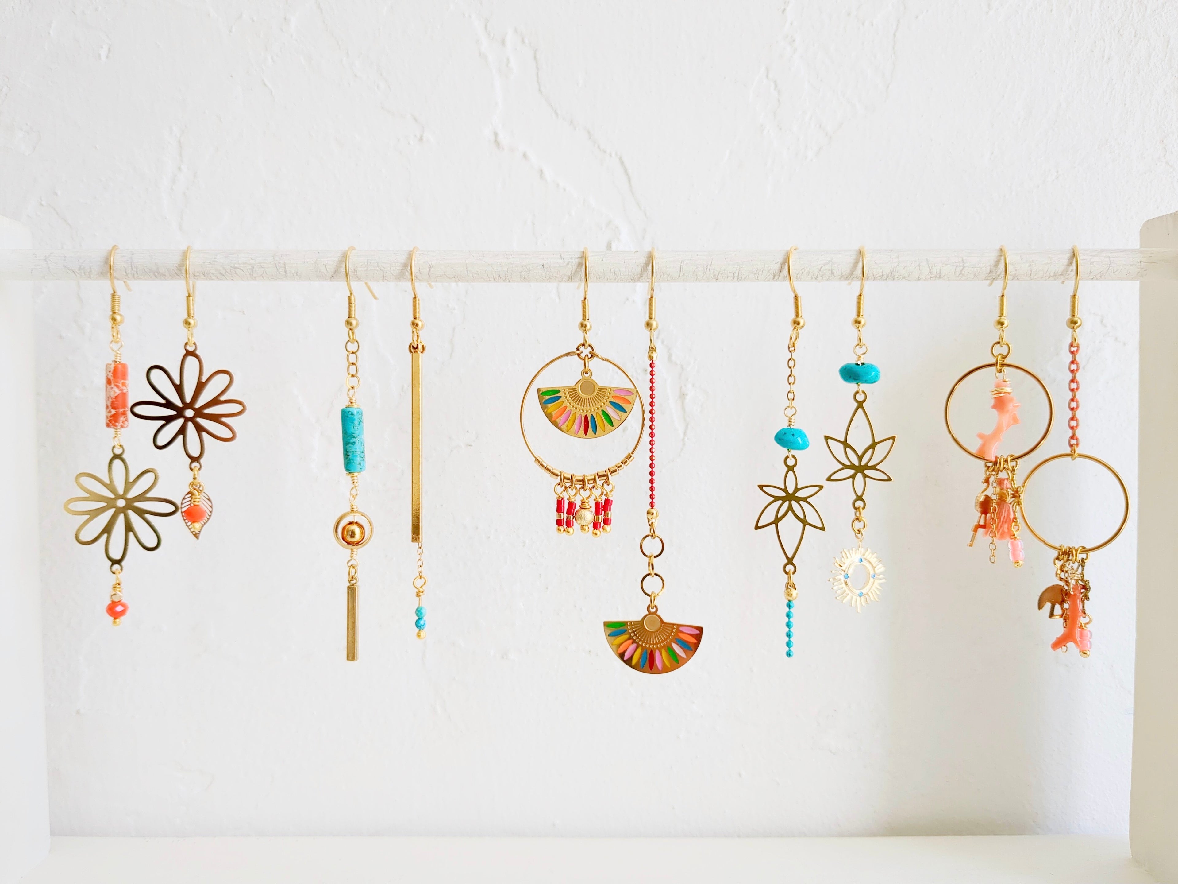 Boucles d’oreilles dépareillées asymétriques - ENORA
