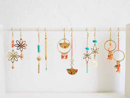 Boucles d’oreilles dépareillées asymétriques - ENORA