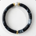 Bracelet perles - noir marbré