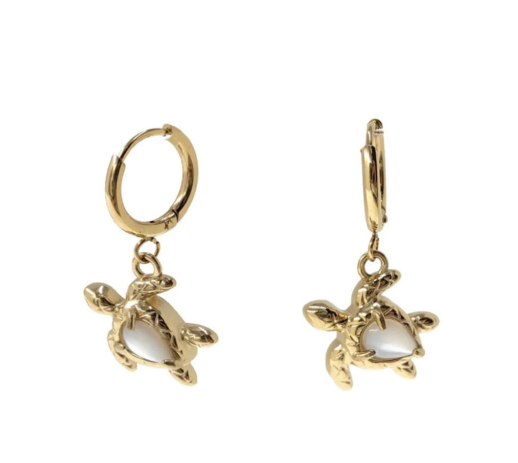 Boucles d’oreilles tortues et nacre