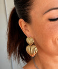 Boucles pendantes Nahia - double coeur strié