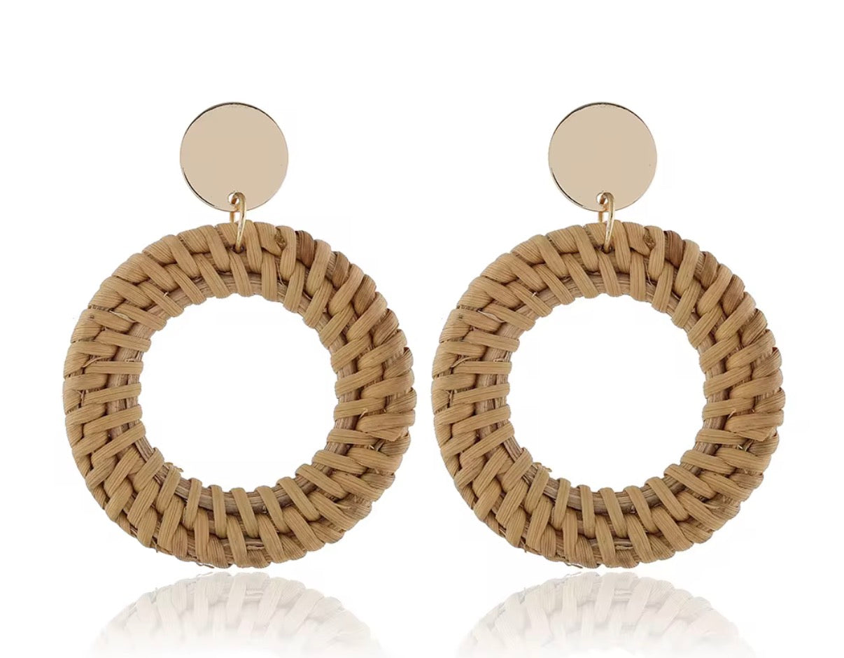 Boucles d’oreilles fantaisie en osier