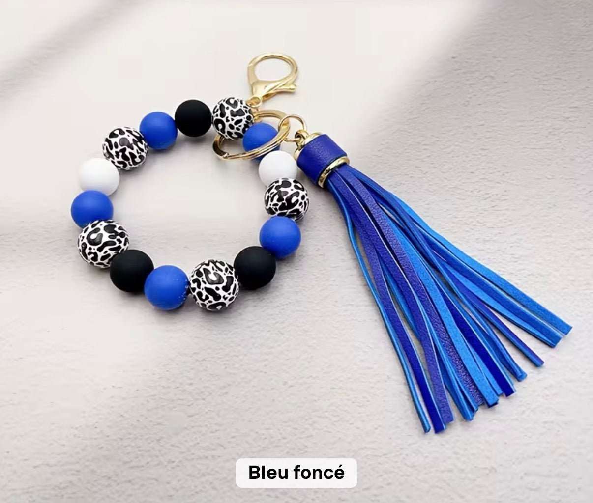 Porte clé bracelet - bleu