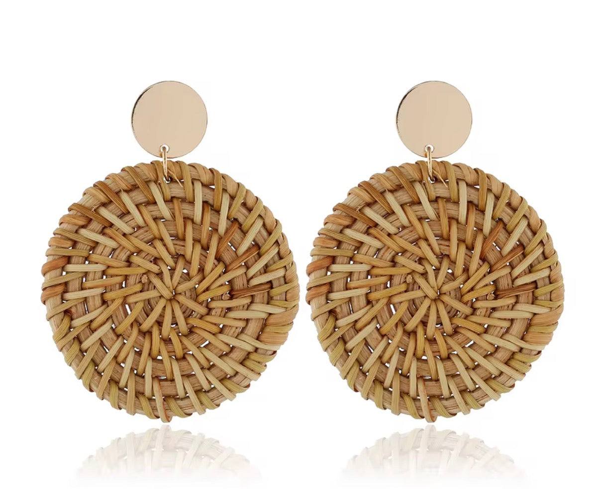Boucles d’oreilles fantaisie en osier