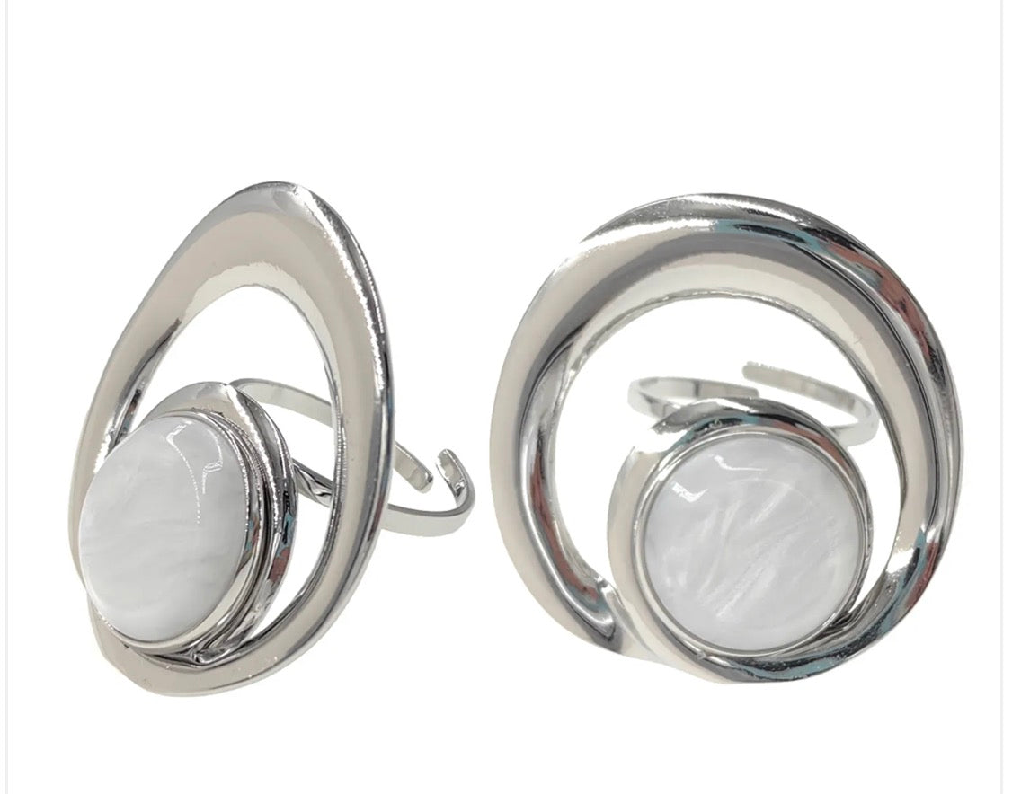 Bague argent résine Eva