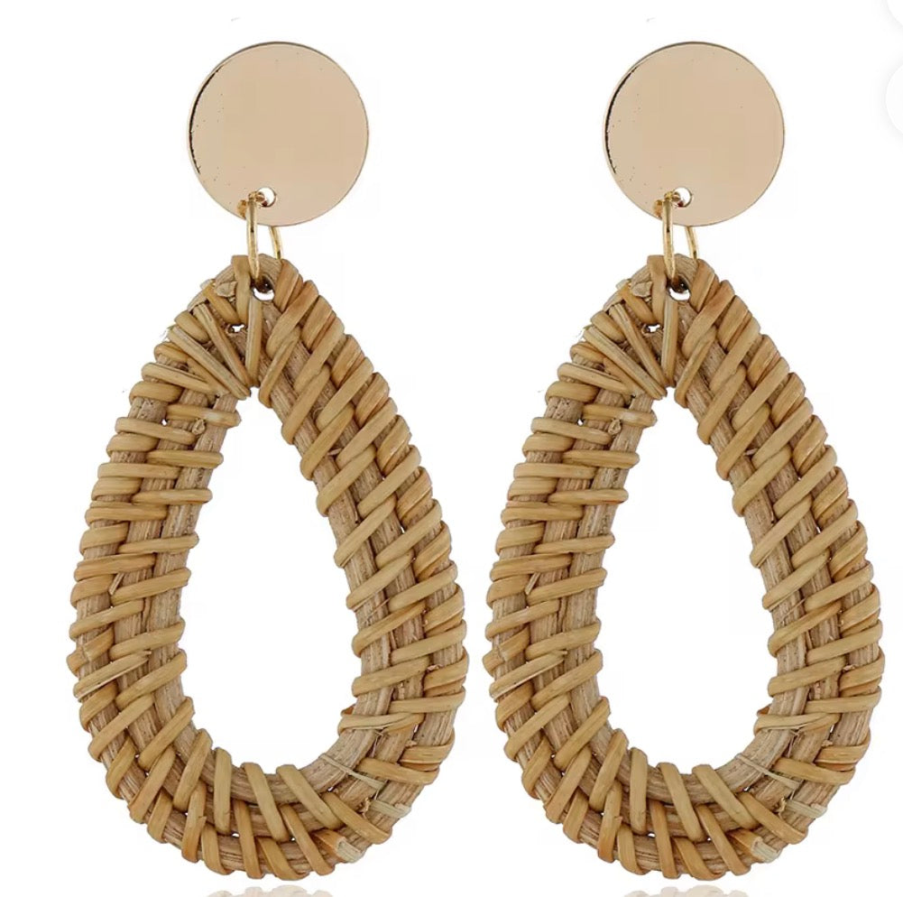 Boucles d’oreilles fantaisie en osier
