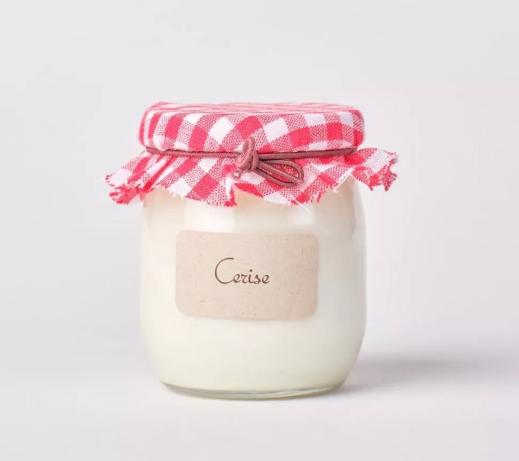 Bougie parfumée - cerise - pot de yaourt 100g