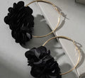 Créoles fleurs noires