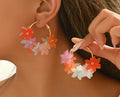 Boucles d’oreilles fleurs 3D