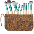 Pinceaux maquillage + trousse liège