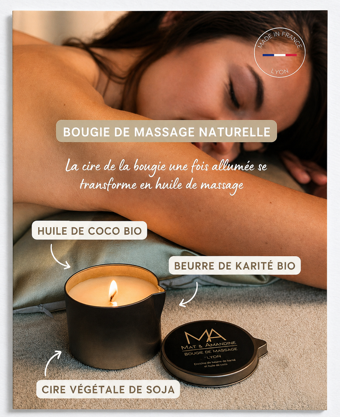 Bougie de massage - Monoï