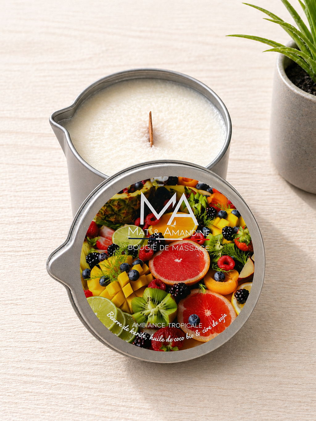 Bougie de massage - Ambiance tropicale