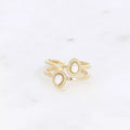 Bague - Nacre blanche - 2 rangs, 2 pierres naturelles gouttes