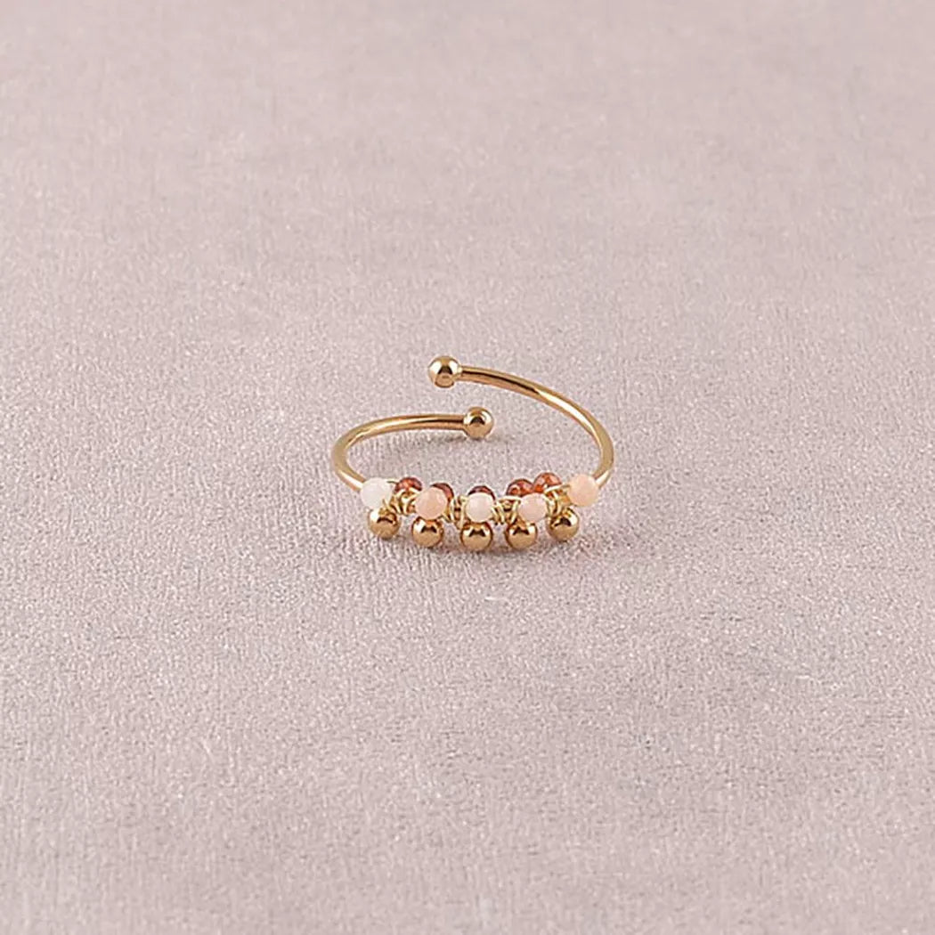 Bague - pierres de soleil - pierres naturelles rondes et boules