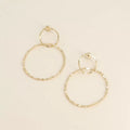 Boucles pendantes - 2 anneaux ronds fins et texturés