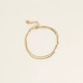 Bracelet - 2 rangs, miroir et fine gourmette