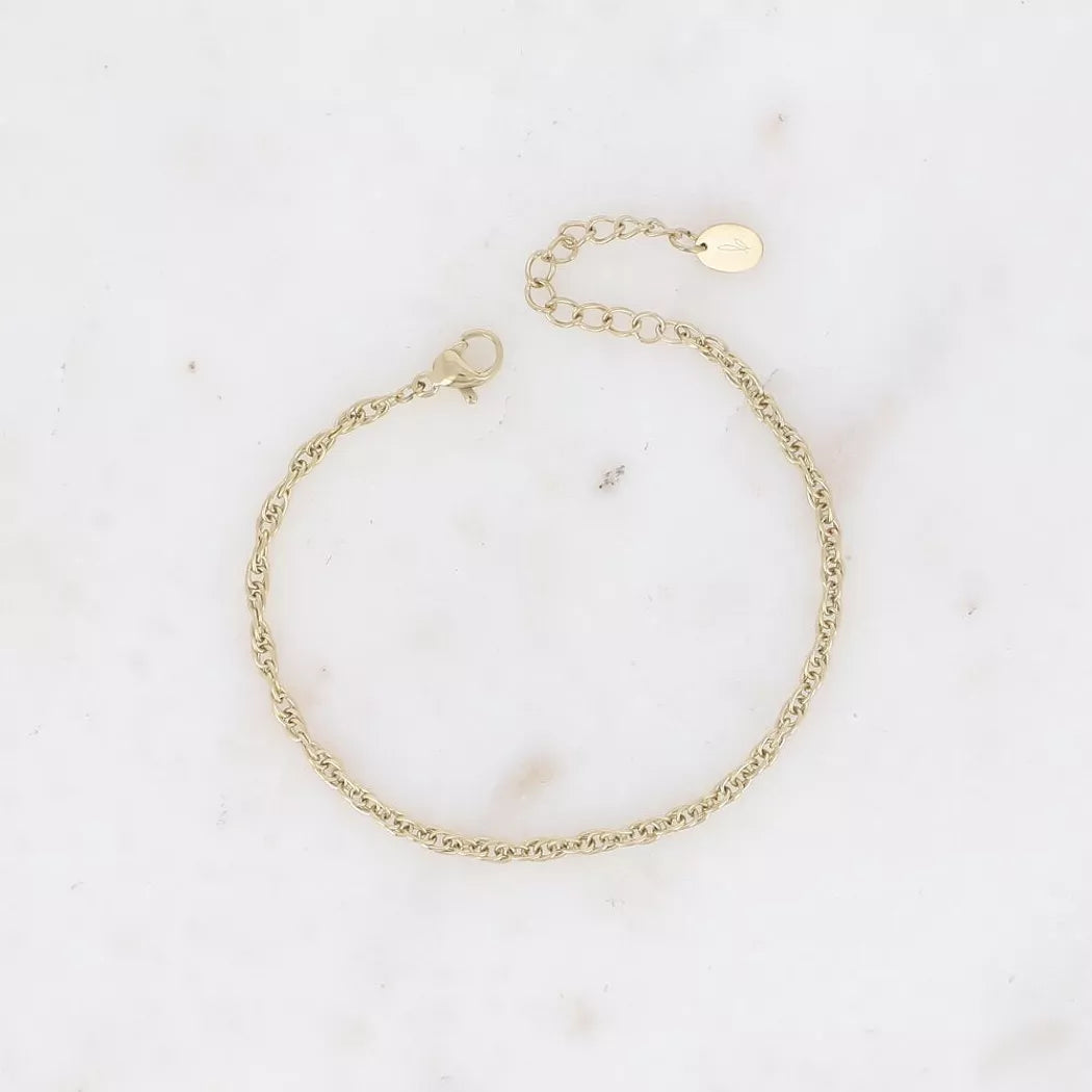 Bracelet - maille anneaux ovales torsadés fins