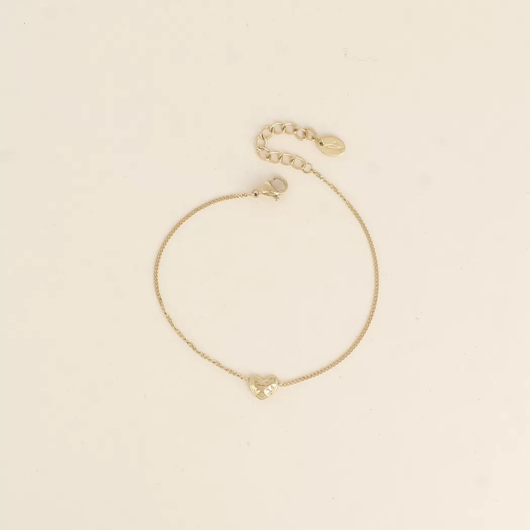 Bracelet chaîne - petit cœur doré
