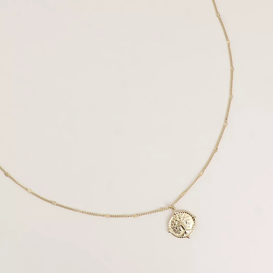 Collier pendentif - arbre de vie - doré