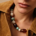 Collier grosses perles acétate