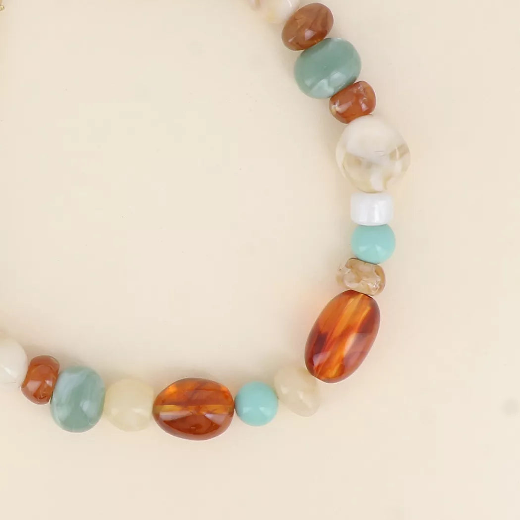 Collier grosses perles acétate