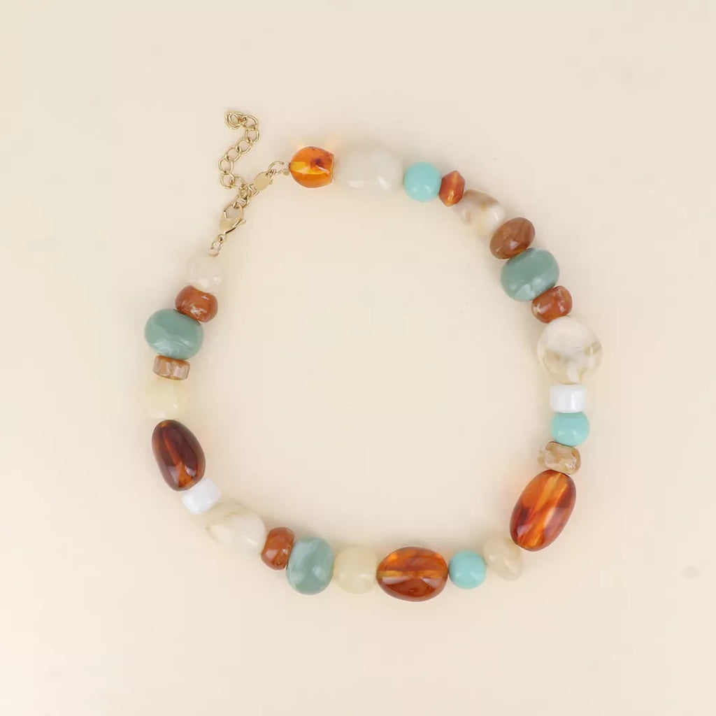 Collier grosses perles acétate