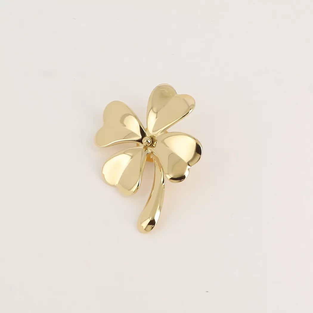 Broche Pin’s trèfle à feuilles - doré
