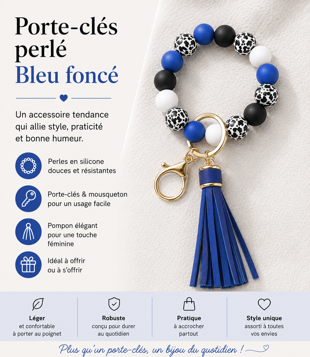 Porte clé bracelet - bleu