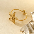 Bague dorée étoile de mer texturée