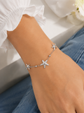 Bracelet argent fin 3 étoiles de mer