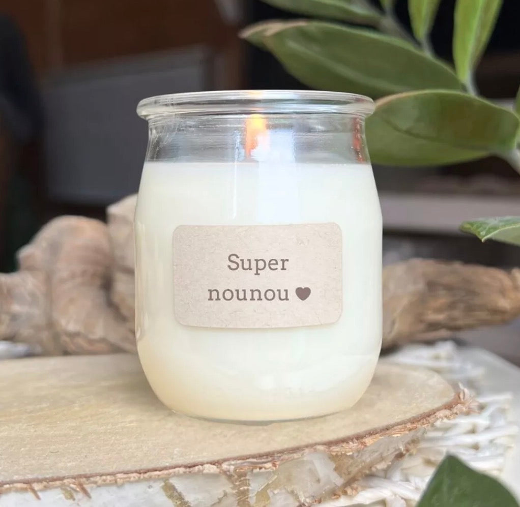 Bougie parfumée à message - Super Nounou